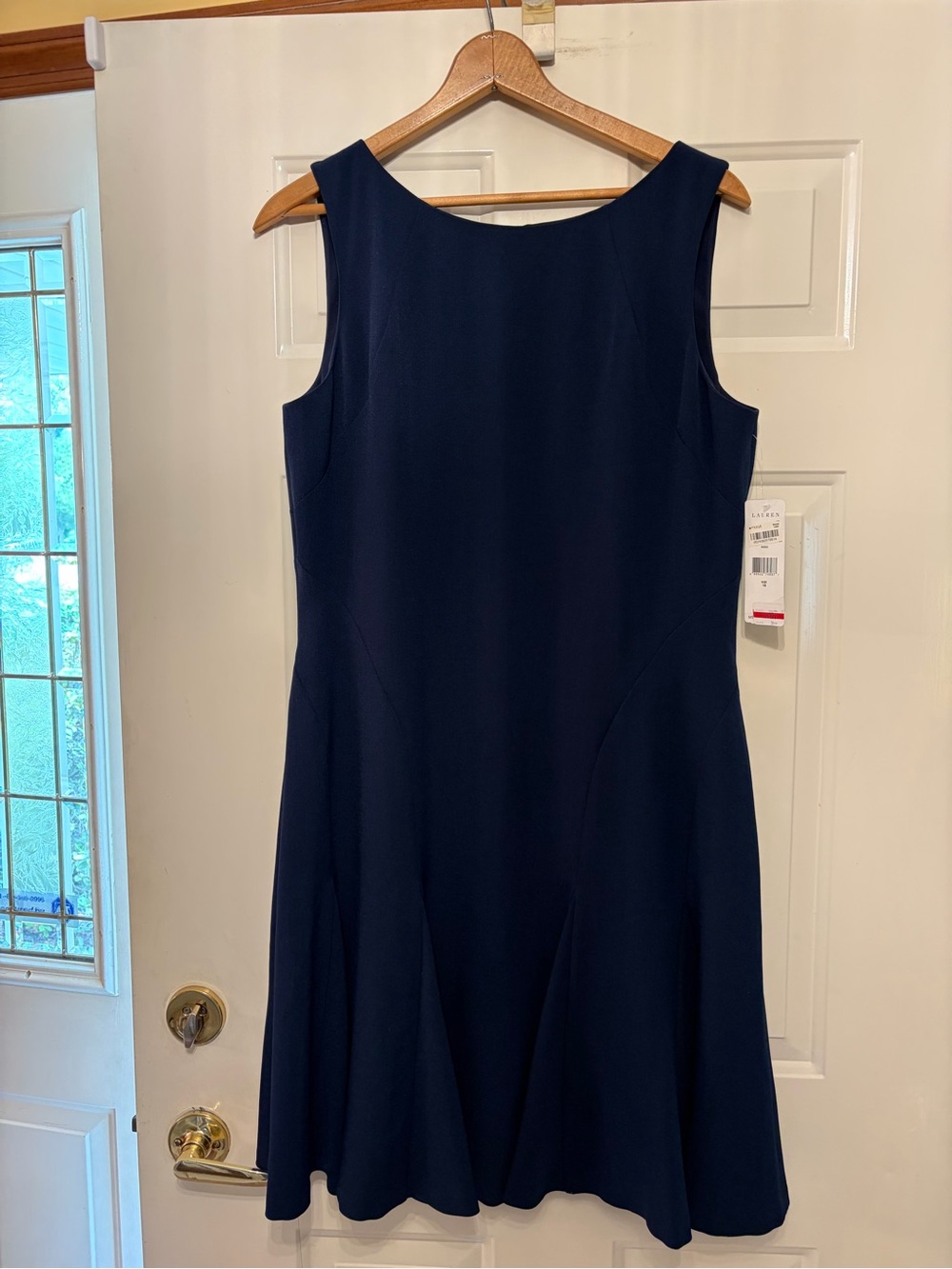 Lauren Ralph Lauren Navy Sleeveless A-Line Midi Dress